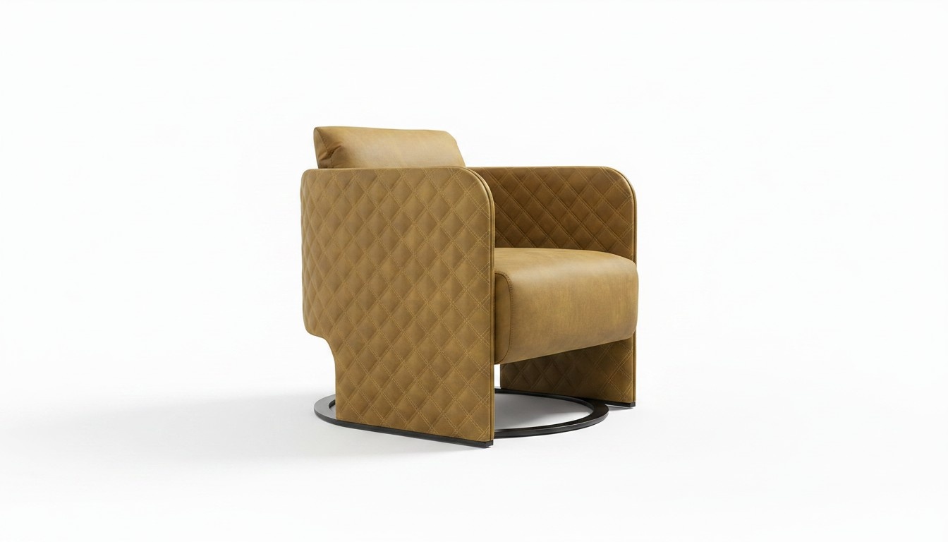 Sessel Ohrensessel Cocktailsessel Sitzer Modern Kunstleder Gelb Design