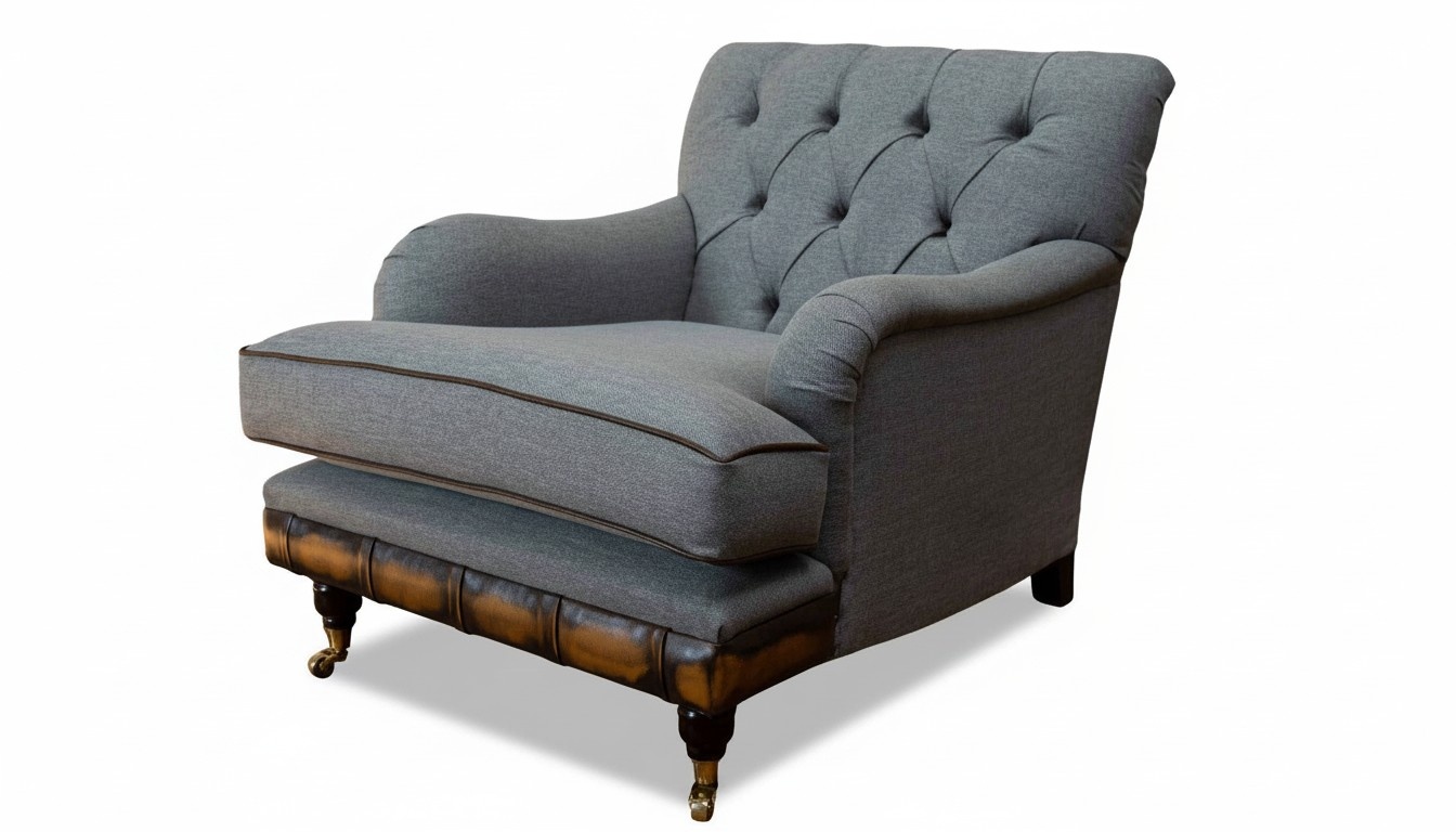Sessel Ohrensessel Sitzer Stoff Luxus Wohnzimmer Klassisch Chesterfield