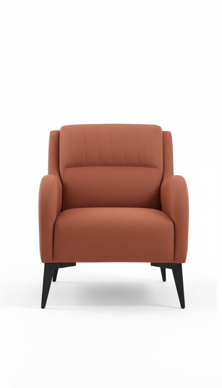 Sessel Orange Modern Design Stil Einfarbig Textil Material Wohnzimmer