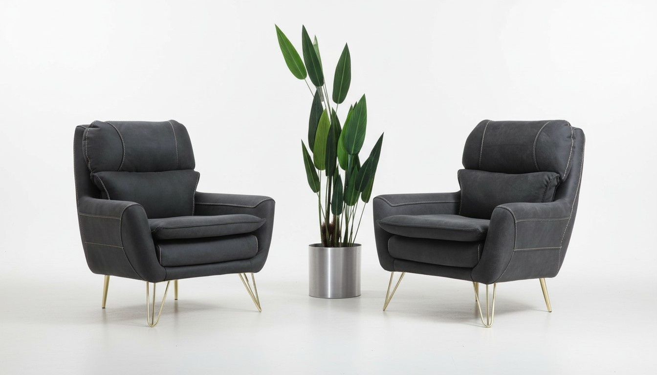 Sessel Sitz Sitzer Design Wohnzimmer Polster Luxus Schwarz Wartezimmer