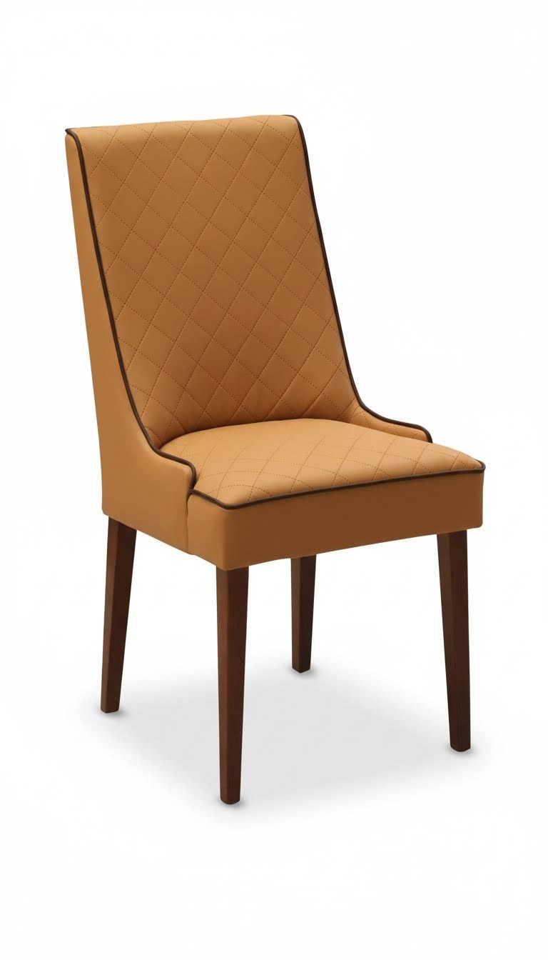 Set 4x Designer Stuhl Leder Lehnstuhl Polster Stühle Gastro Esszimmer