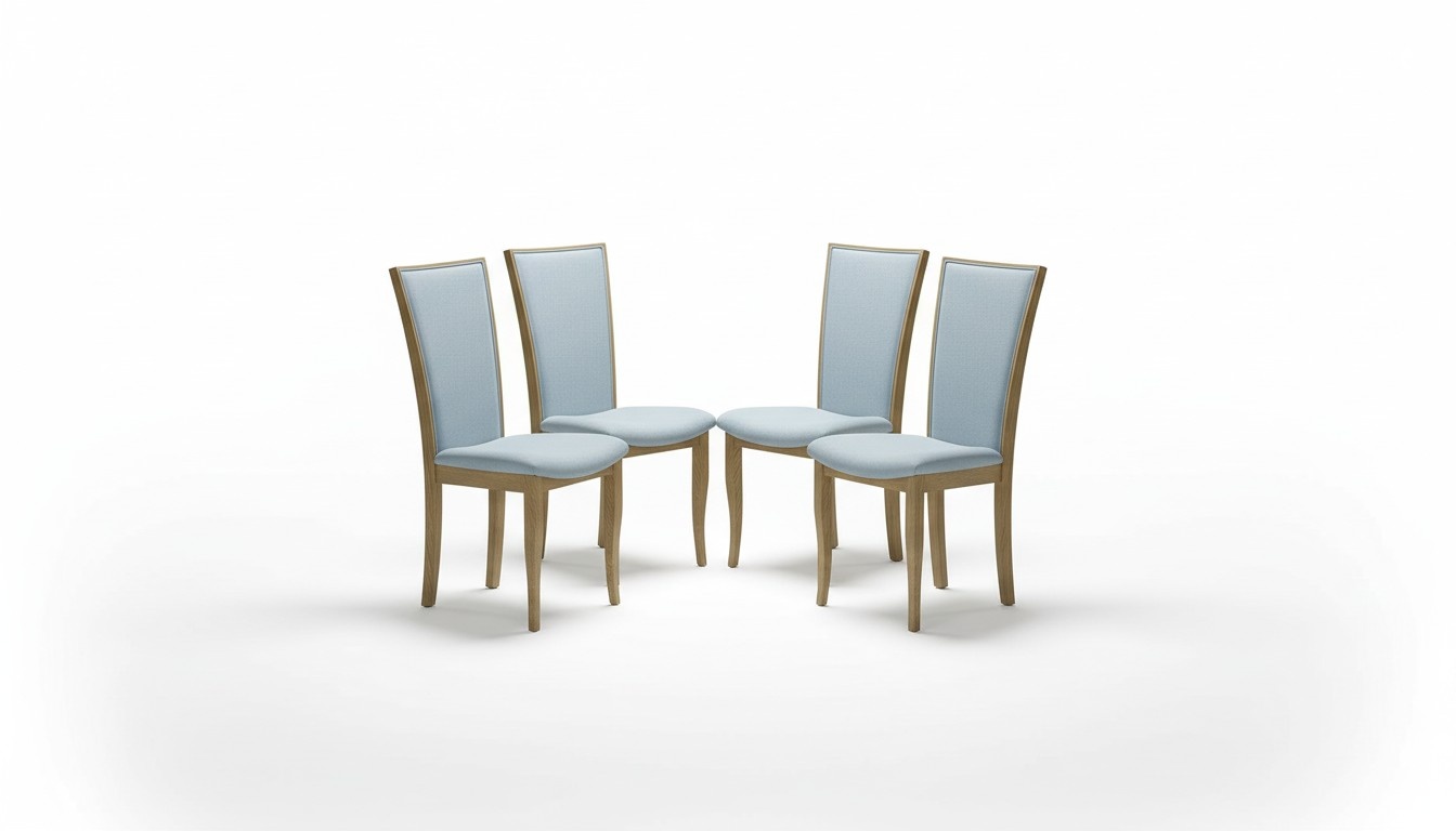 Set 4x Stühle Luxus Design Polster Massiv Holz Büro Office Esszimmer Stuhl Sitz