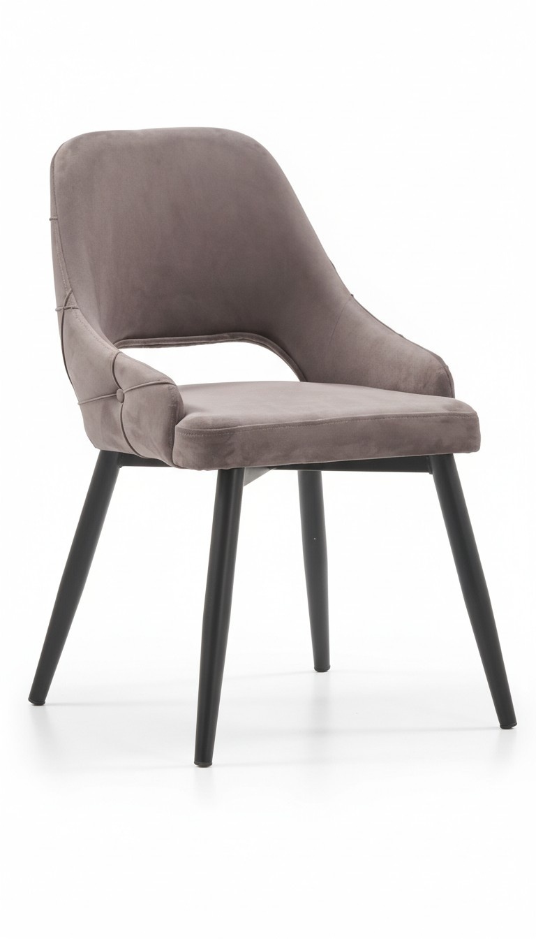 Set 6x Sessel Stuhl Design Metall Stoff Polster Stühle Esszimmer Textil