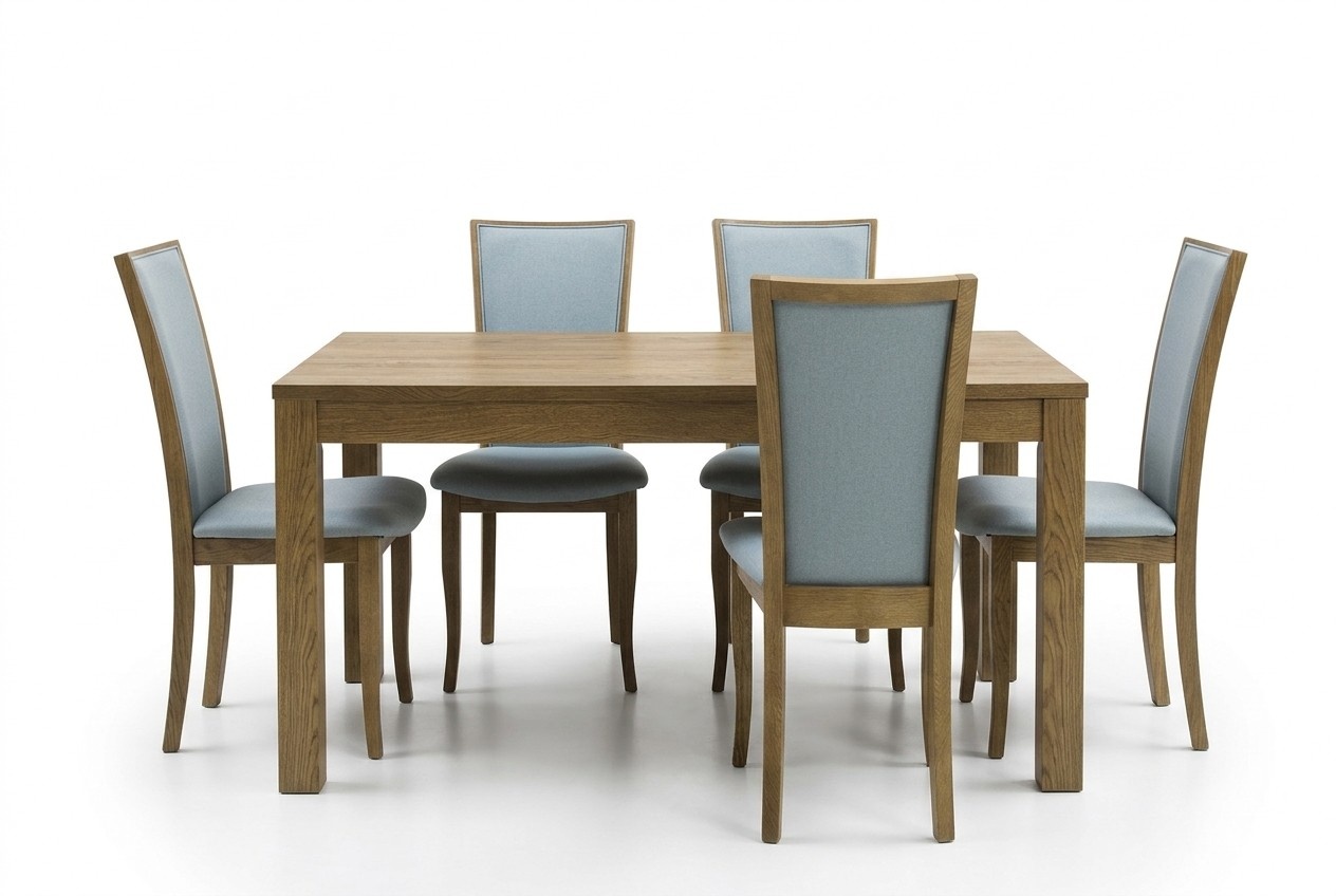 Set 6x Stühle Luxus Design Polster Massiv Holz Büro Office Esszimmer Sitz