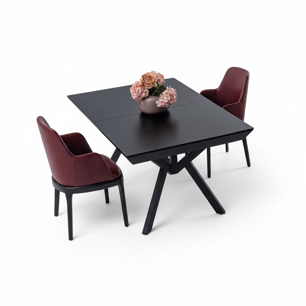 Set 7tlg Esszimmer Esstisch 6x Stühle Designer Leder Sitz Luxus Tisch Essgruppe