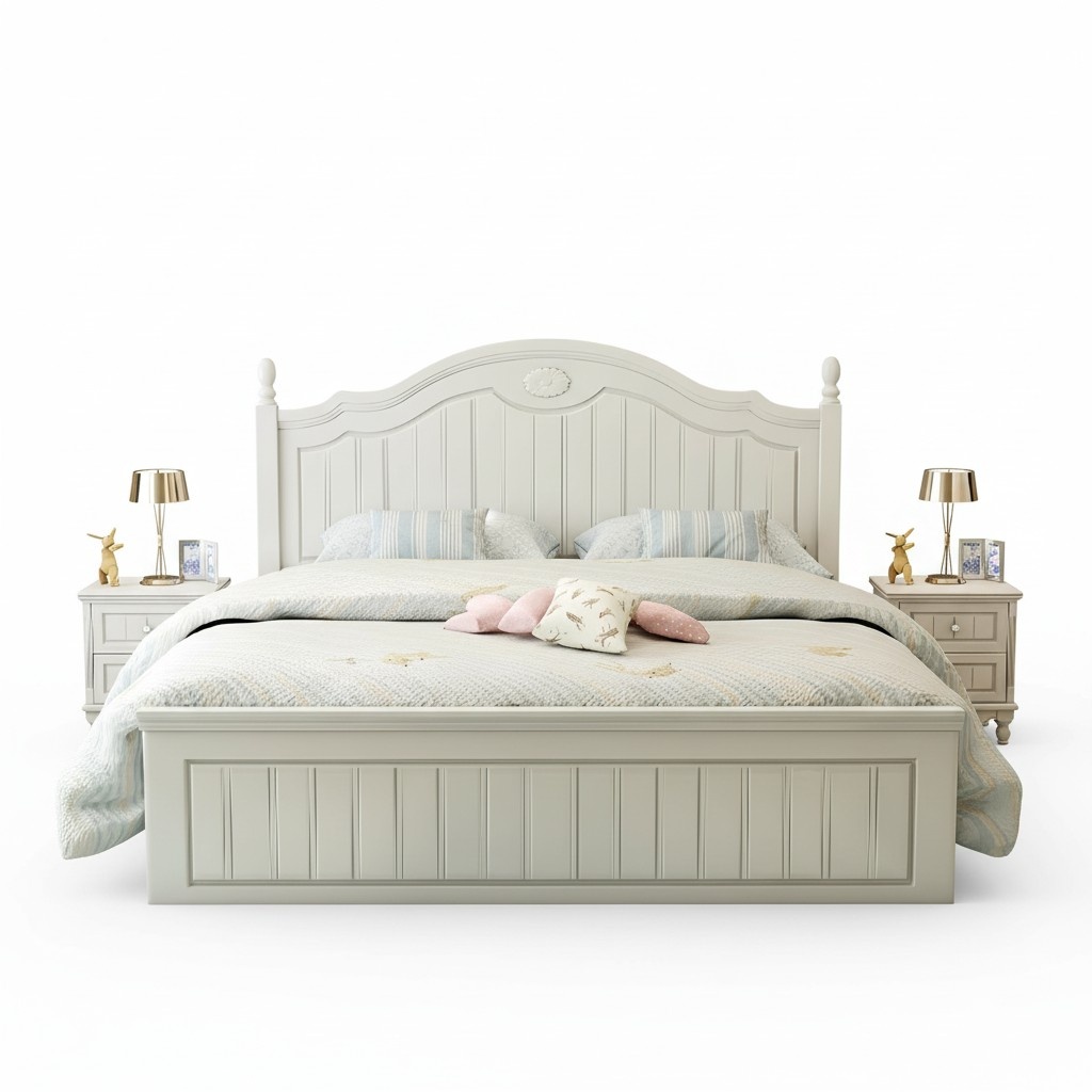 Set Bett Schlafzimmer 2x Nachttisch Doppel Betten Komplett Set Holz Möbel 3 tlg.