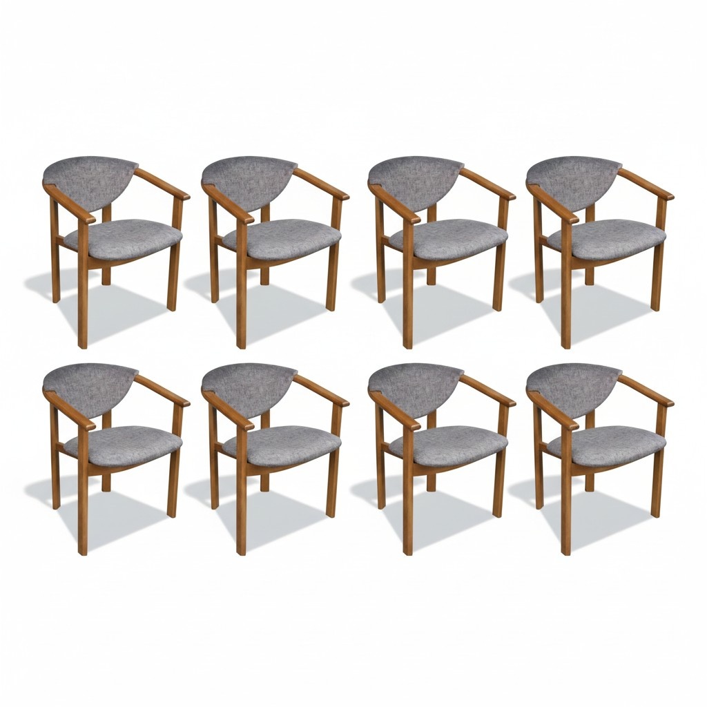 Set Garnitur Sitz Polster Wohnzimmer Design Ess Stuhl Zimmer Gruppe 8x Stühle