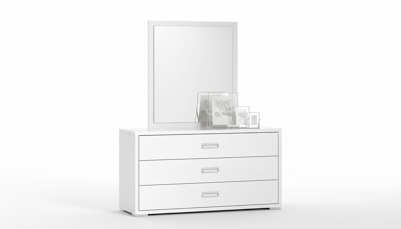 Set Kommode Spiegel Designer Luxus Konsole Kommoden Möbel Holz Schrank Weiß