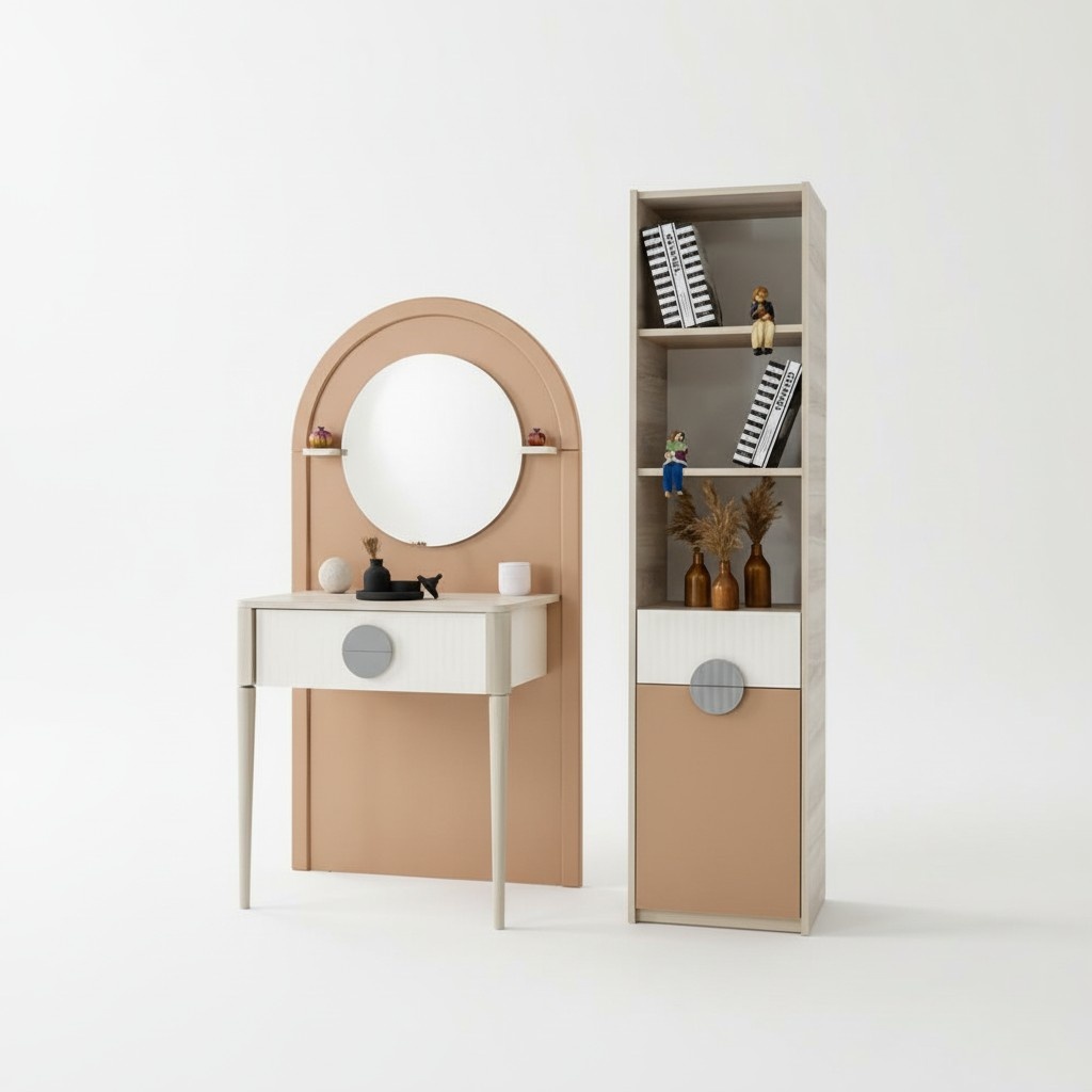 Set Schminktisch Bücherregal Stilvolles Design Modernes Wohnambiente Möbel
