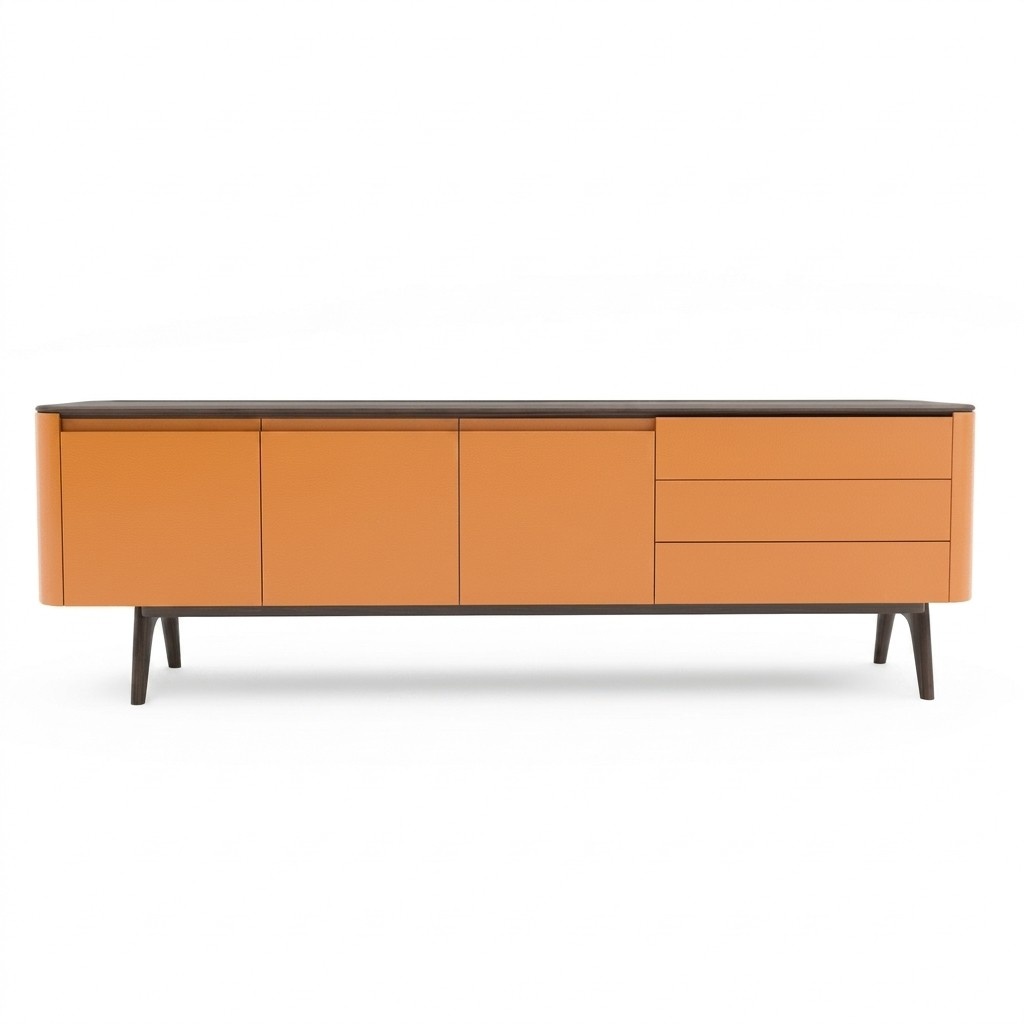 Sideboard Kommode Luxus Schränke Kommoden Wohnzimmer Holz Möbel Orange