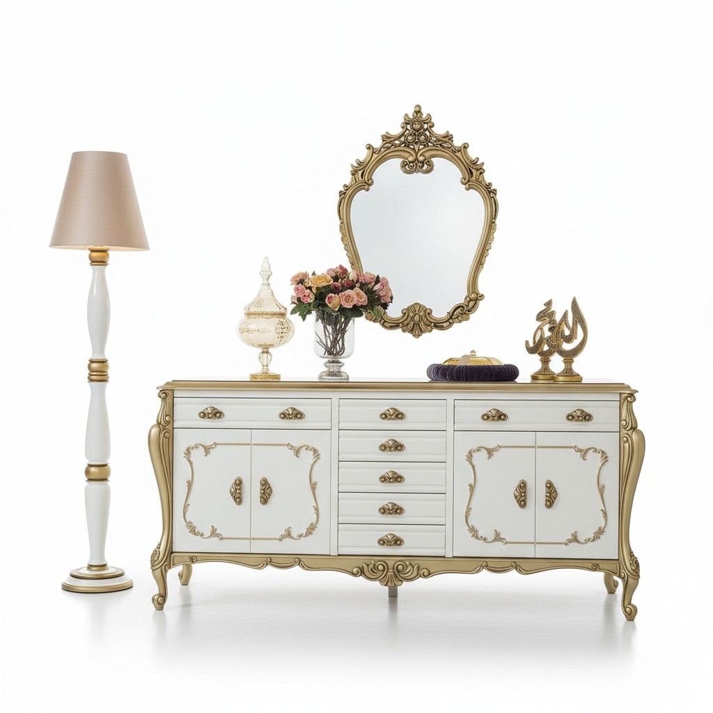 Sideboard Kommoden Anrichte Schrank Garnitur Set 2tlg Kommode Spiegel