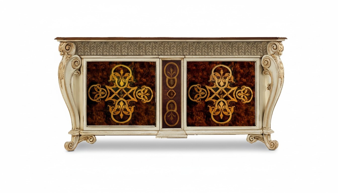 Sideboard Massiv Schrank Regal Holz Anrichte Schränke Luxus Möbel aus Italien
