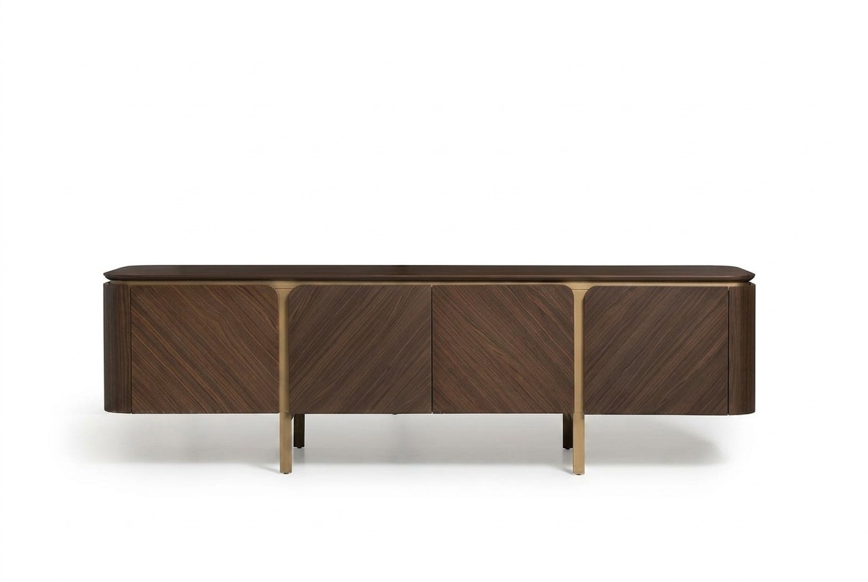Sideboard RTV Lowboard TV Ständer Tisch Holz Braun Wohnwand Modern