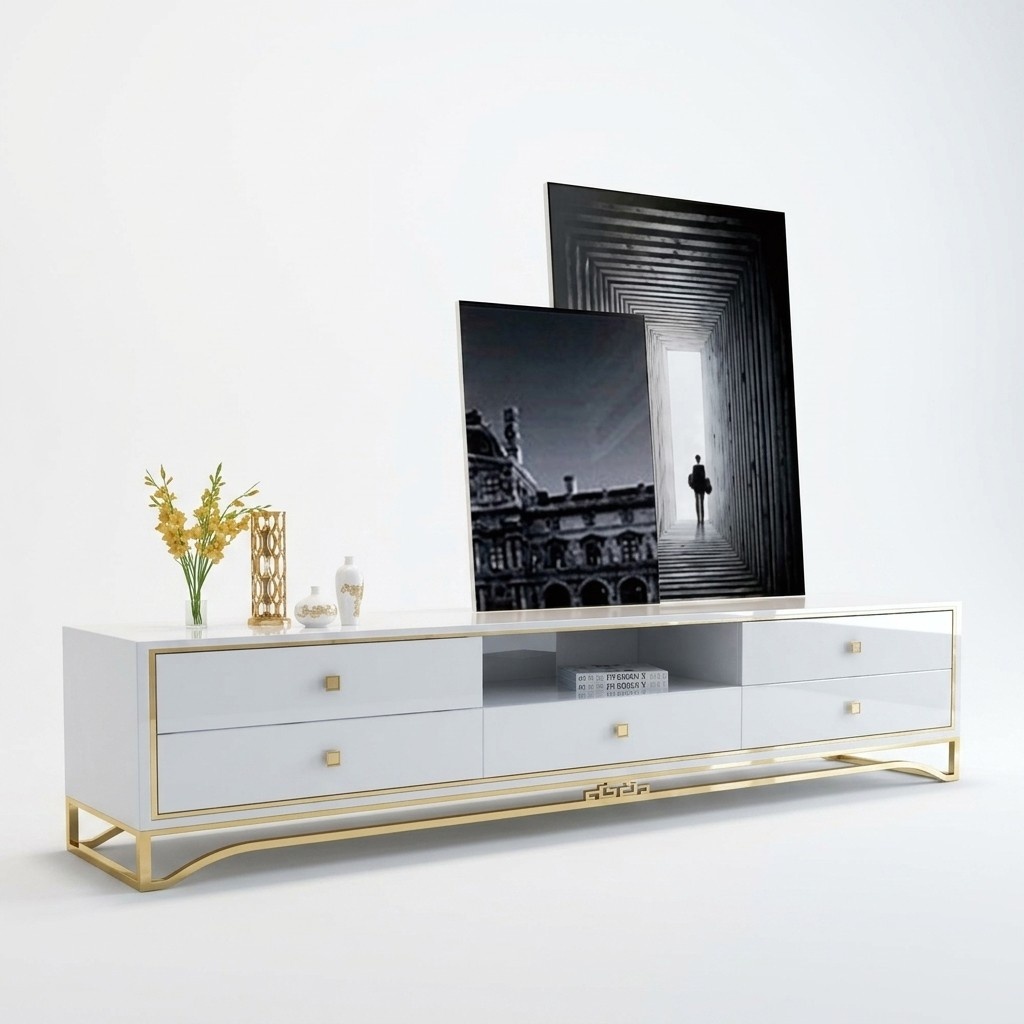 Sideboard TV Schrank Lowboard Fernseher Schrank TV Möbel Fernsehtisch weiß Neu