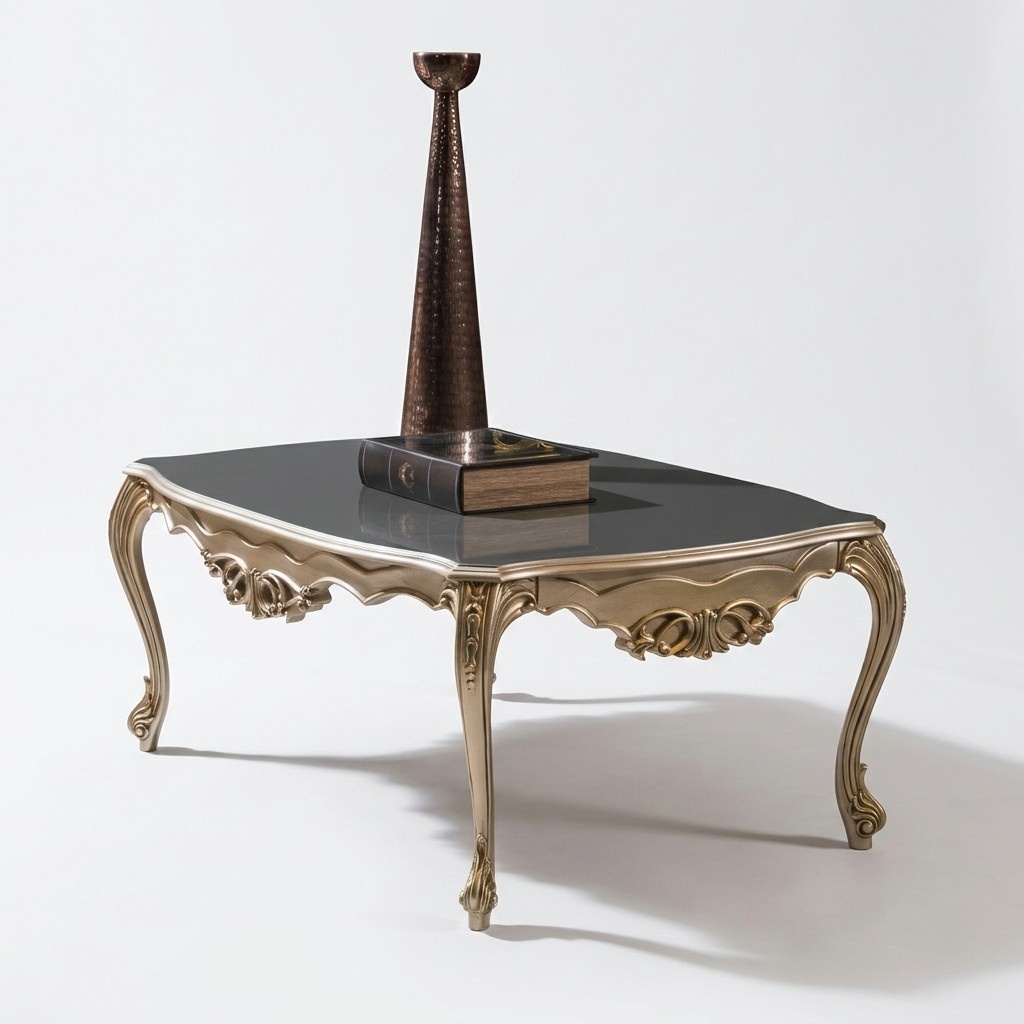 Silberner Couchtisch Kaffeetisch Design Tisch Wohnzimmer Tische