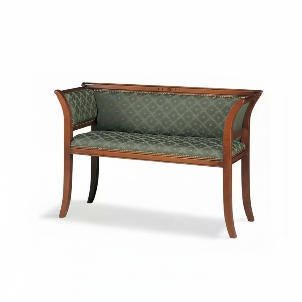 Sitzbank Klassische Bank Luxus Polstermöbel Polster Stoff 116x45x77