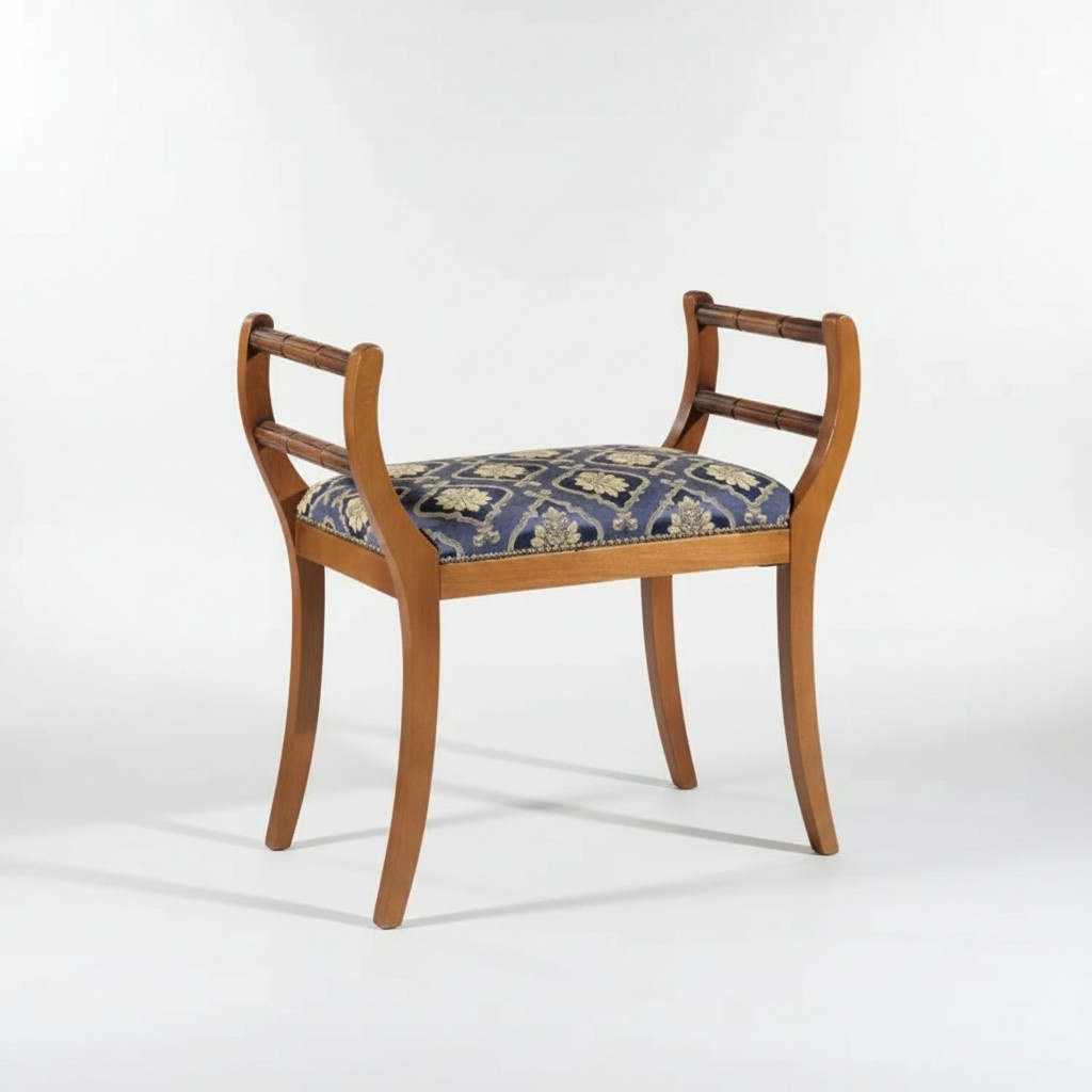 Sitzbank Textil Möbel Polsterbank Wohnzimmer Klassische Bank Fußhocker