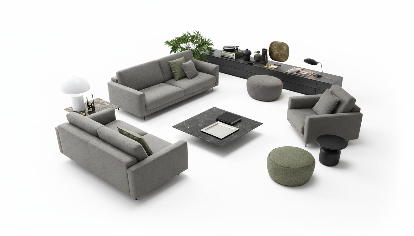 Sitzgarnitur 331 Sitzer Modern Holz exklusives Design Möbel Sessel Sofagarnitur