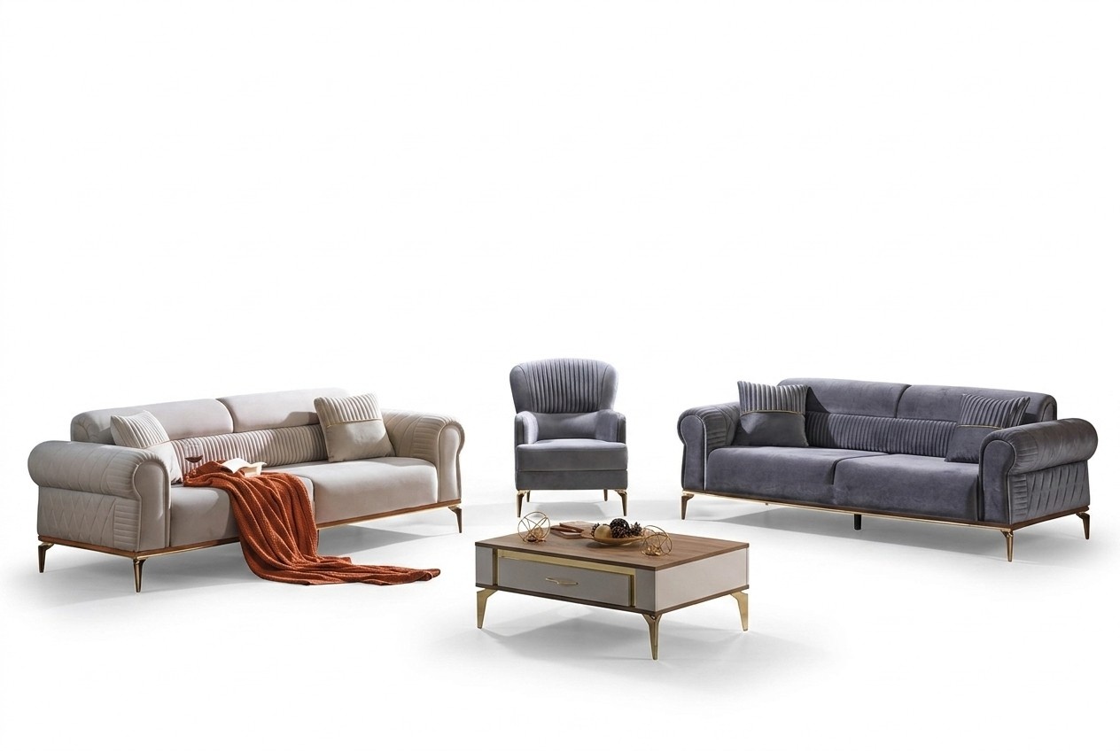 Sitzgarnitur Sofagarnitur Sitzlandschaft Polstermöbel Sofa Couch Loungesofa 3tlg