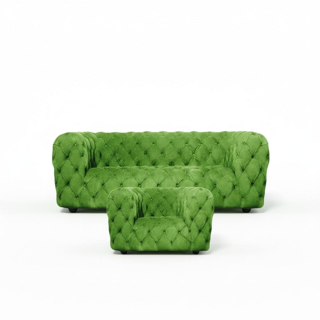 Sitzmöbel Grün Luxus Chesterfield Sofagarnitur Wohnzimmer 2tlg Set Einrichtung