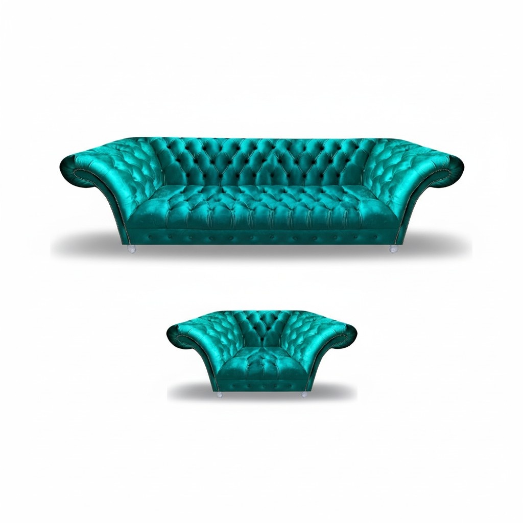 Sitzmöbel Sofas Set Dreisitze Sofa Designer Sessel Wohnzimmer Chesterfield