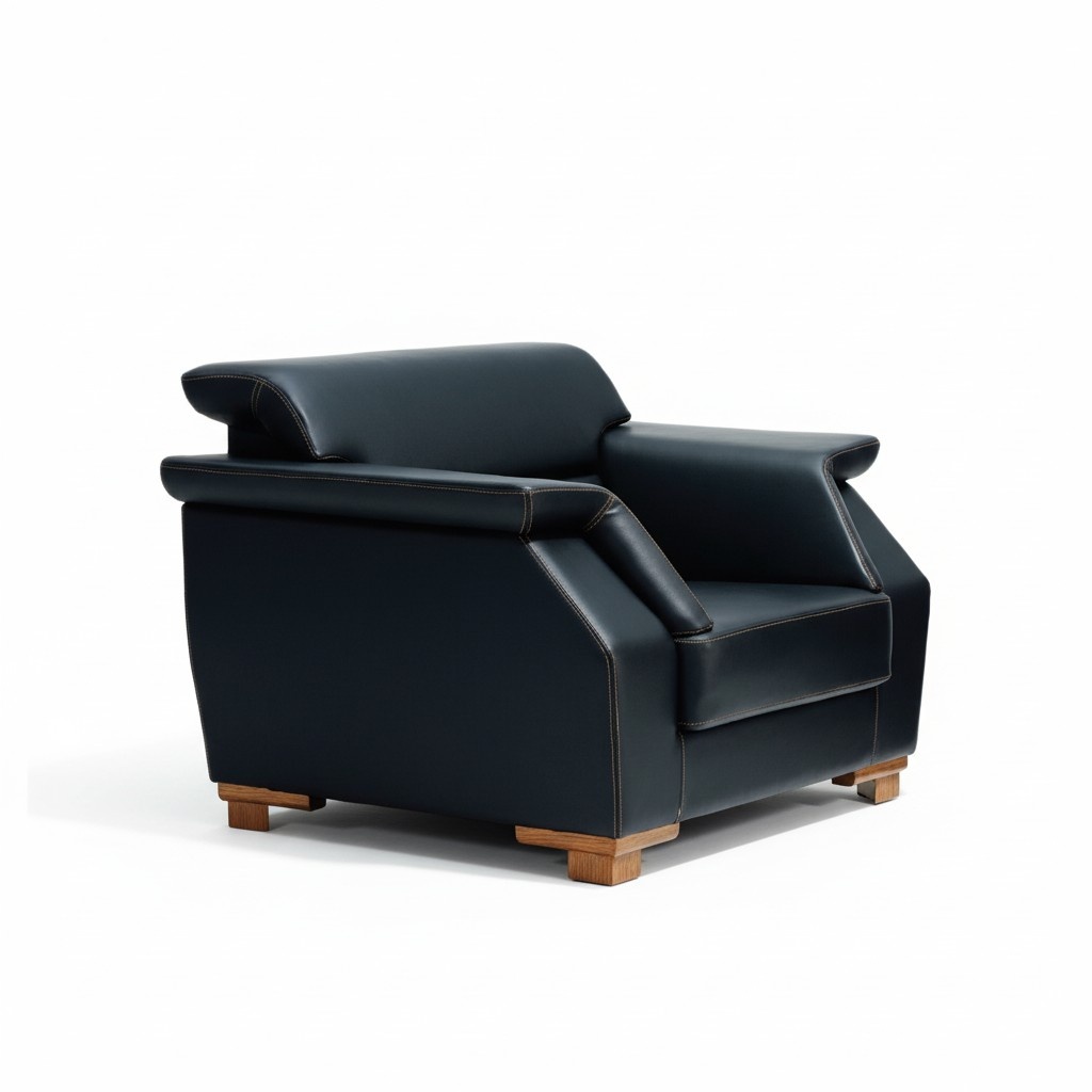 Sofa 1 Sitzer Lounge Chaise Sofa Leder Textil Design Luxus Chair Sessel