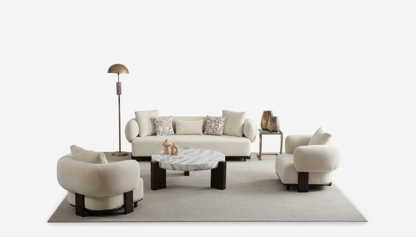 Sofa 2x Set 3 Sitzer Sessel Weiß Design Modernes Wohnzimmer Set Sofagarnitur