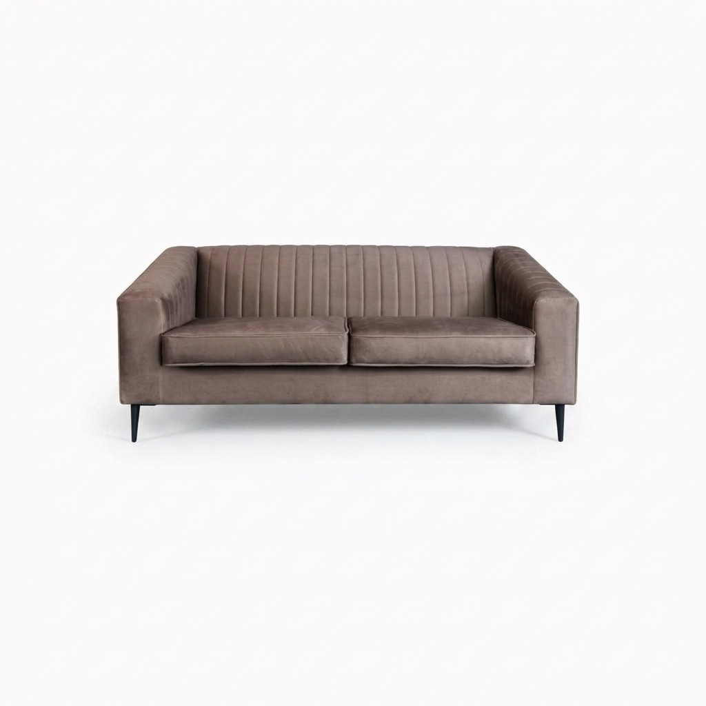 Sofa 2 Sitzer Braun Sofas Sitz Wohnzimmer Modern Design Polster Stoff Elegantes