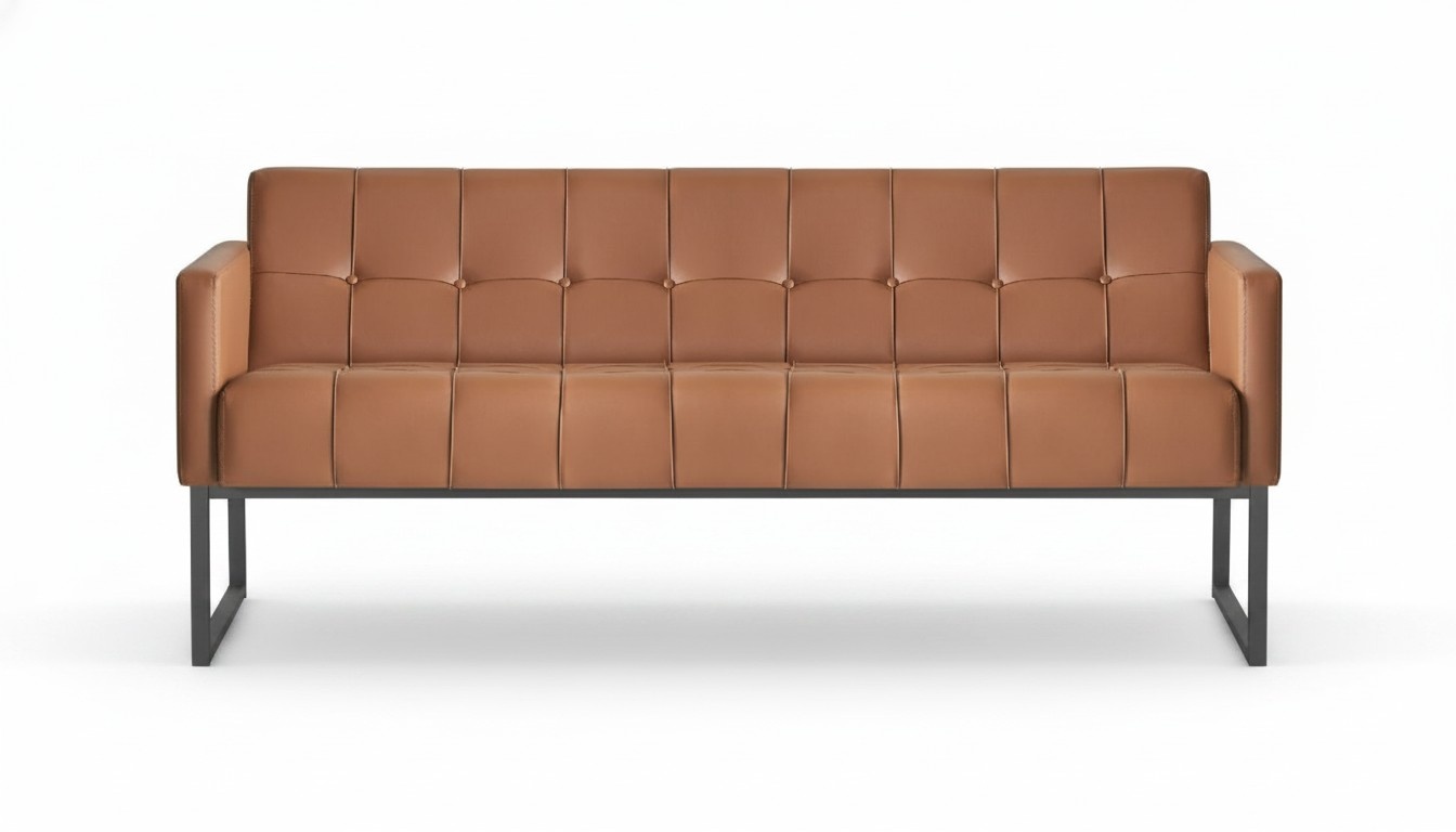 Sofa 3-Sitzer Braun Einfarbig Modern Design Arbeitszimmer Wohnzimmer