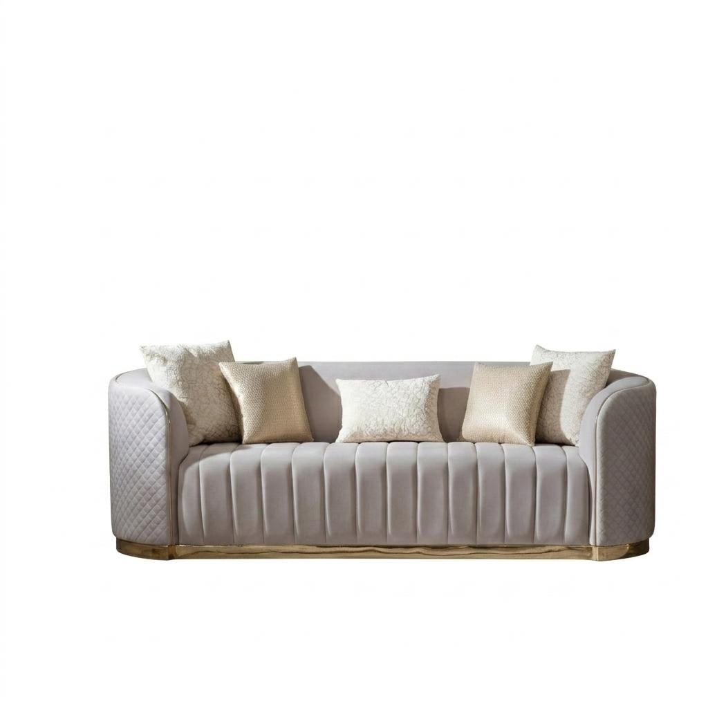 Sofa 3 Sitzer Couch design Polster Sitz Garnitur Stoff Textil