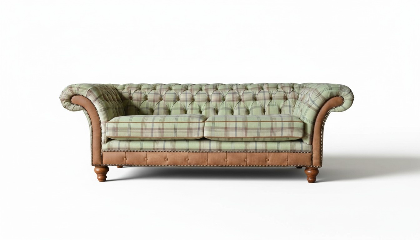 Sofa 3 Sitzer Couch Design Chesterfield Sitz Luxus Textil Polster Neu