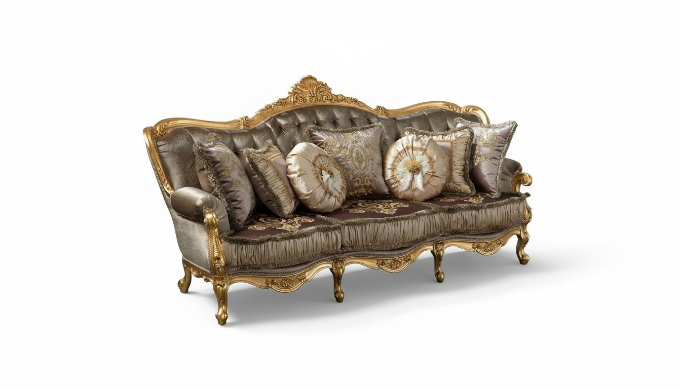 Sofa 3 Sitzer Couchen Sofas Art déco Dreisitzer Textil Sofas Couch Polster Neu