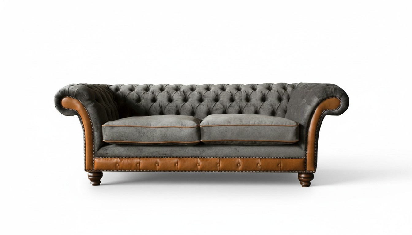 Sofa 3 Sitzer Klassisch Design Sofas Polster Leder Moderne Couchen Chesterfield