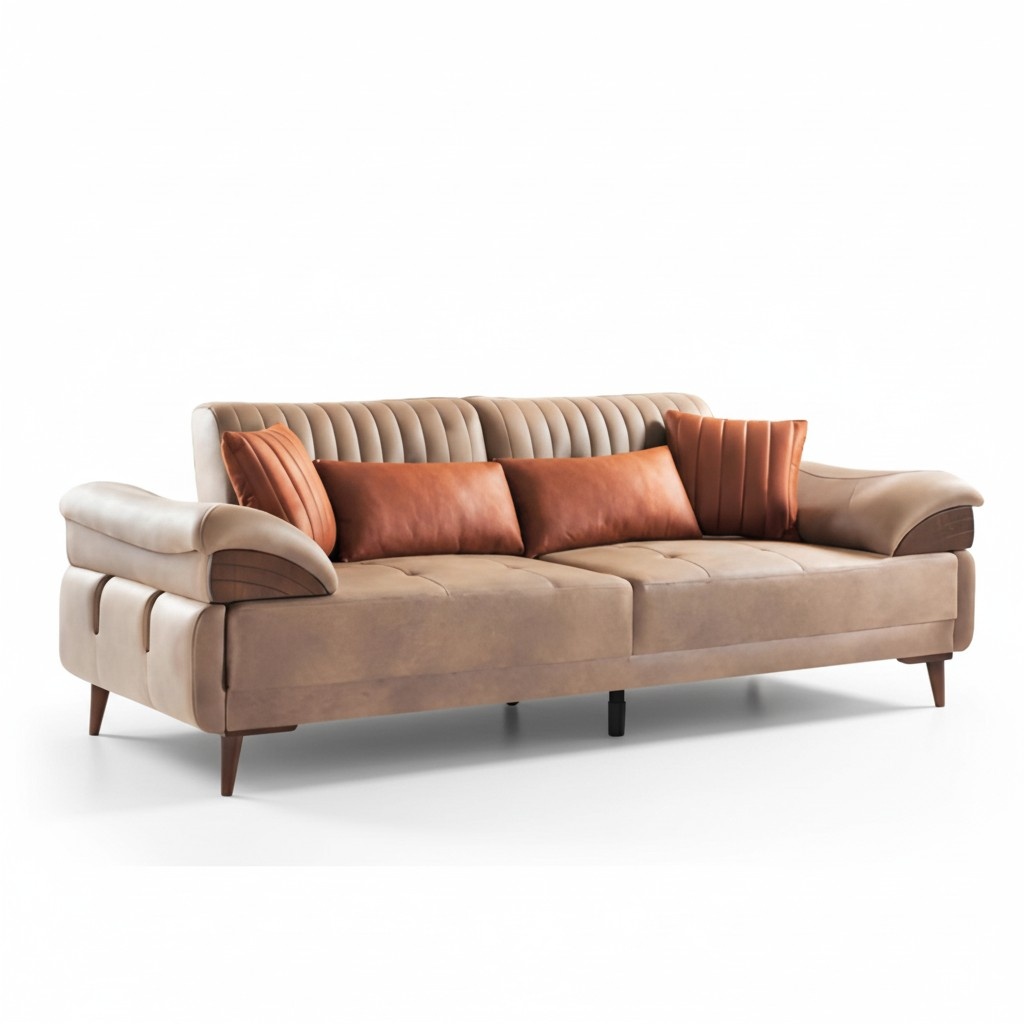 Sofa 3 Sitzer Ledersofa Couch Wohnlandschaft Garnitur Design Modern Sitz