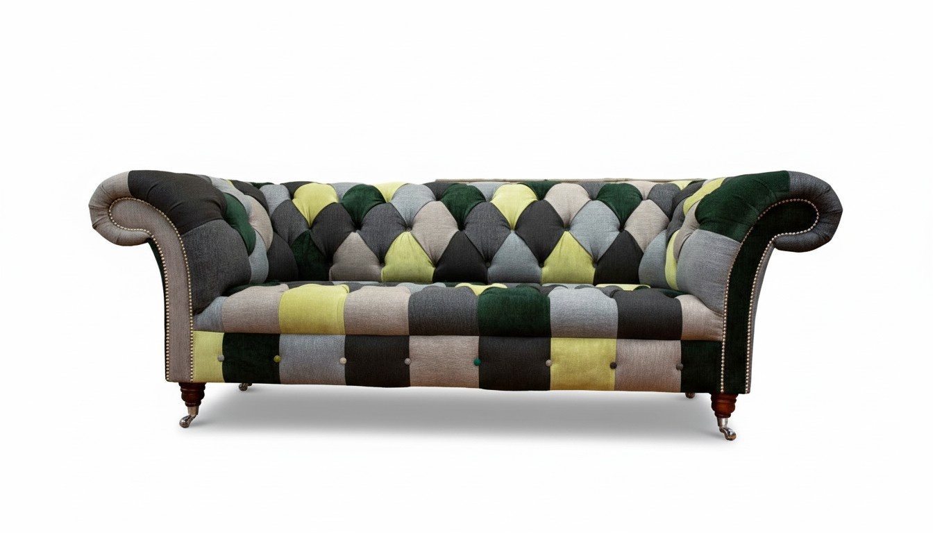 Sofa 3 Sitzer Luxus Möbel Chesterfield Möbel Textil Klassische Stil Neu