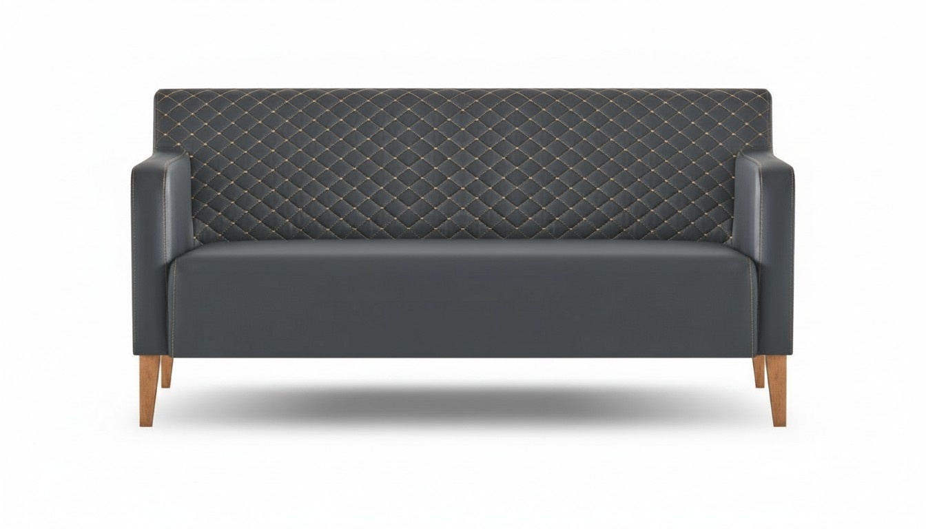 Sofa 3-Sitzer Schwarz Einfarbig Modern Design Arbeitszimmer Wohnzimmer