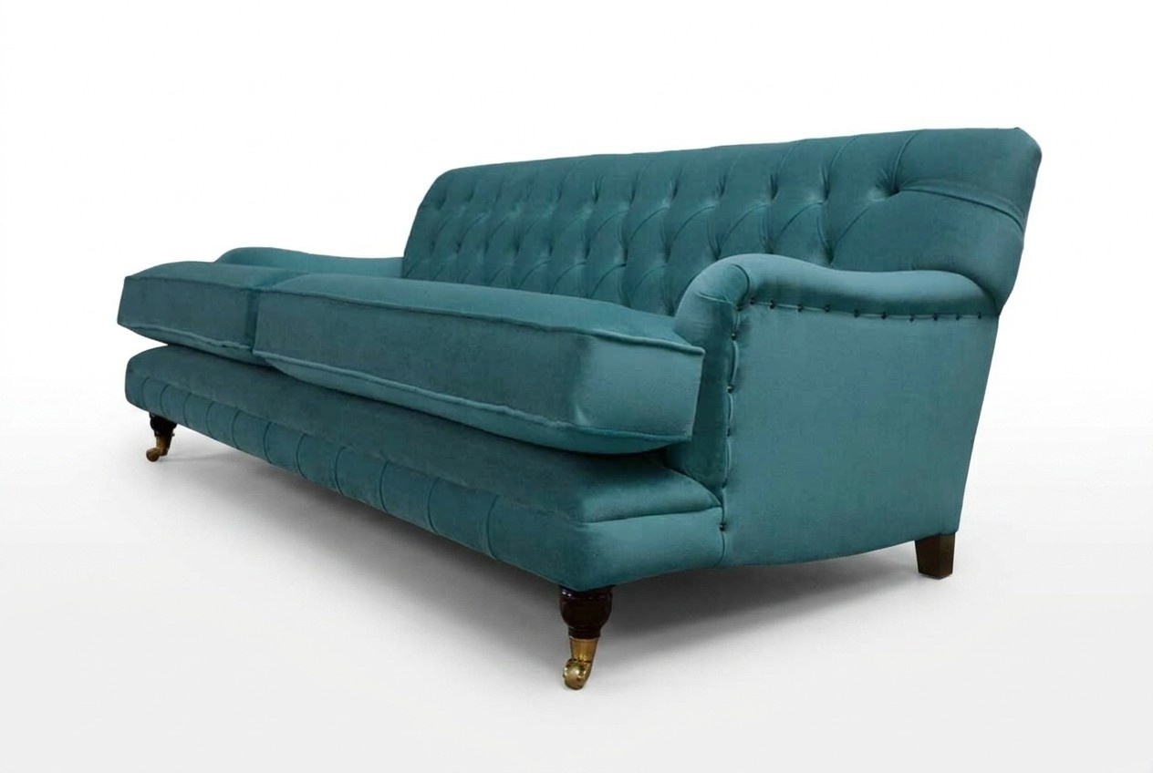 Sofa 3 Sitzer Stoff Design Couch Polster Sofas Textil Modern Chesterfield