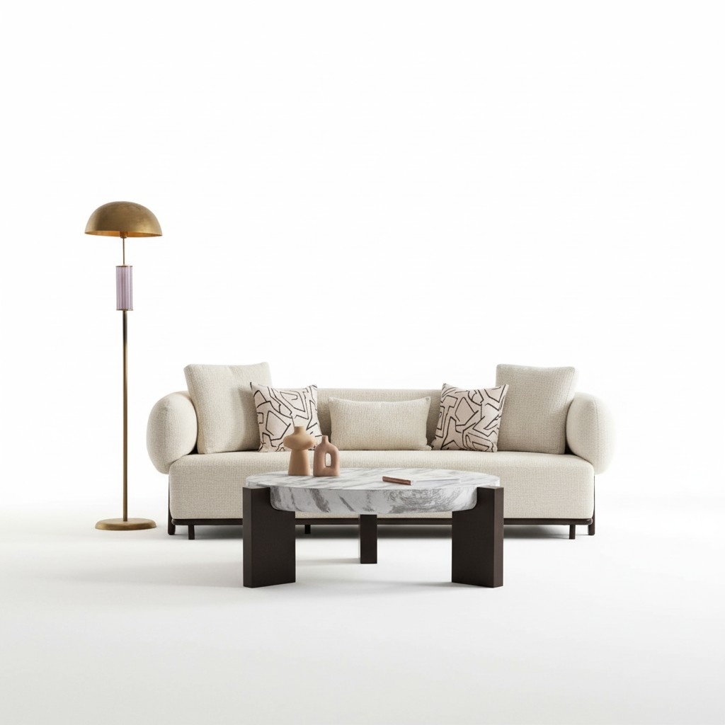 Sofa 3 Sitzer Textil Holz Modern Sofa Polster Couch Luxus Neu Sofa