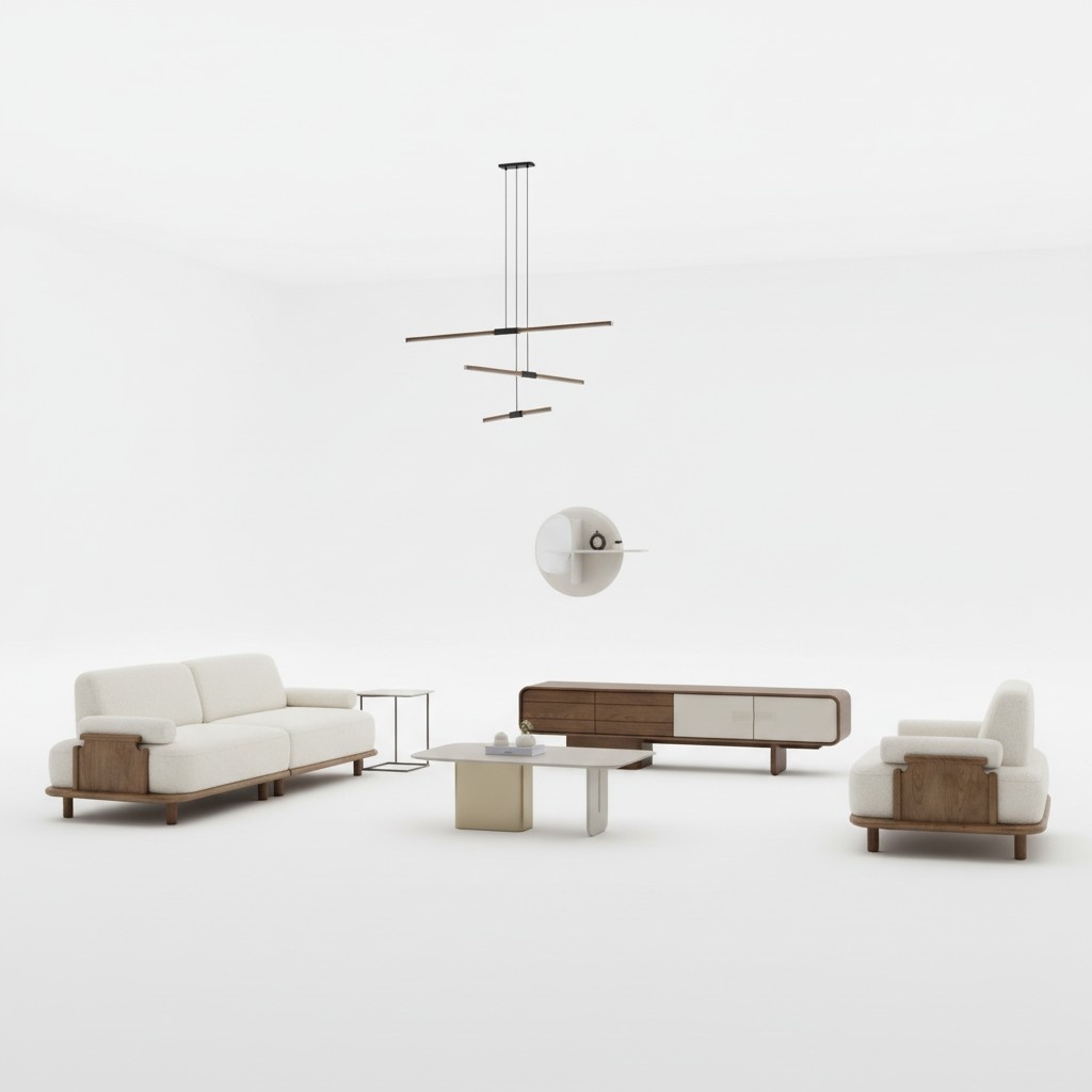 Sofa 3 Sitzer TV Ständer Wandregal Beistelltisch Couchtisch Wohnzimmer