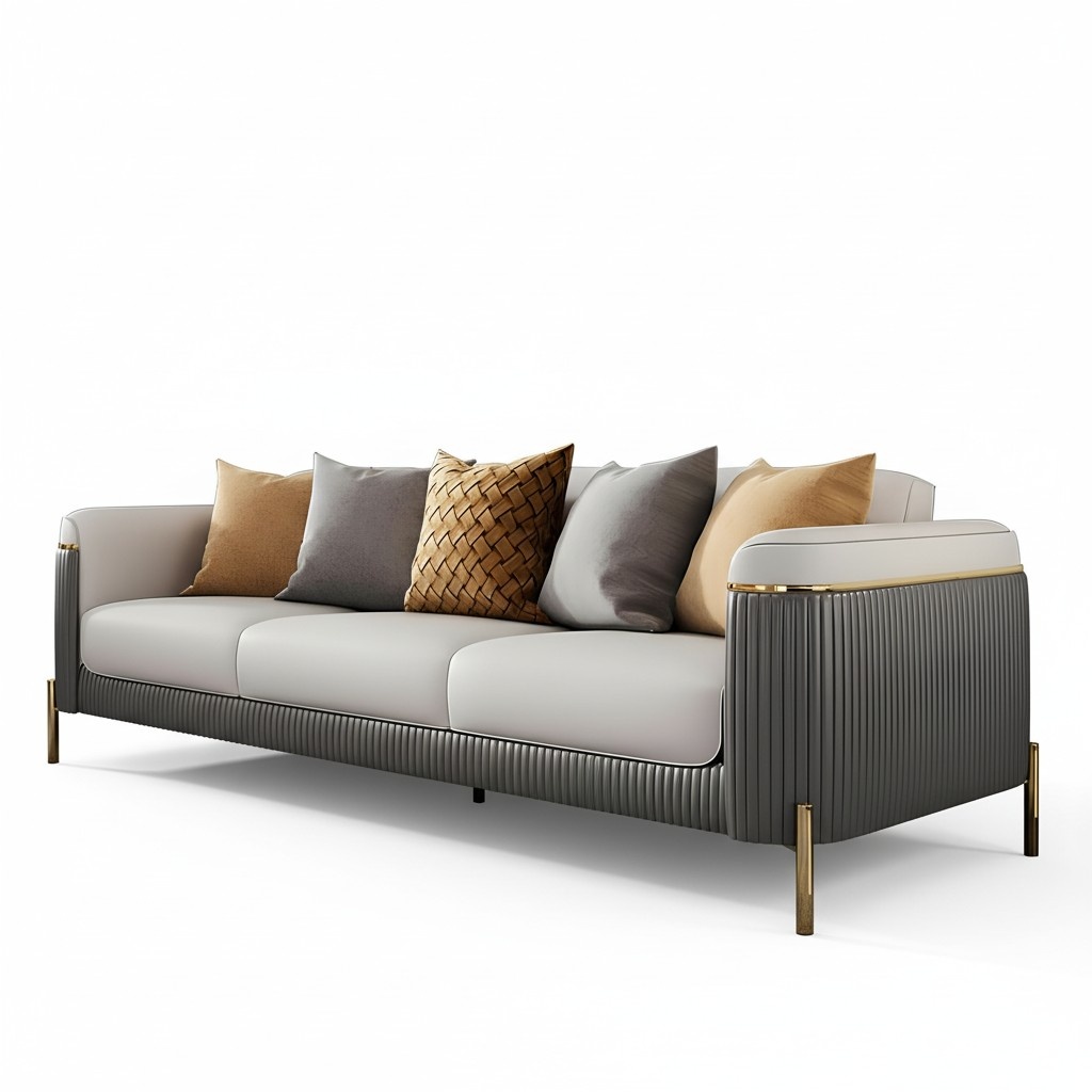 Sofa 3 Sitzer Wohnlandschaft Sofas Couch Polster Garnitur Stoff Leder Modern