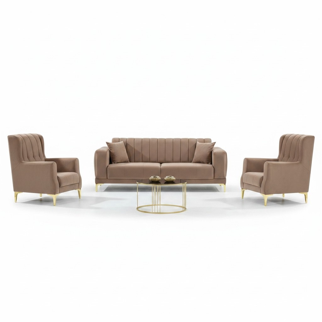 Sofa 3-Sitzer Wohnzimmer-Set Relaxgarnitur Couch Komplettsofa Lounge-Garnitur