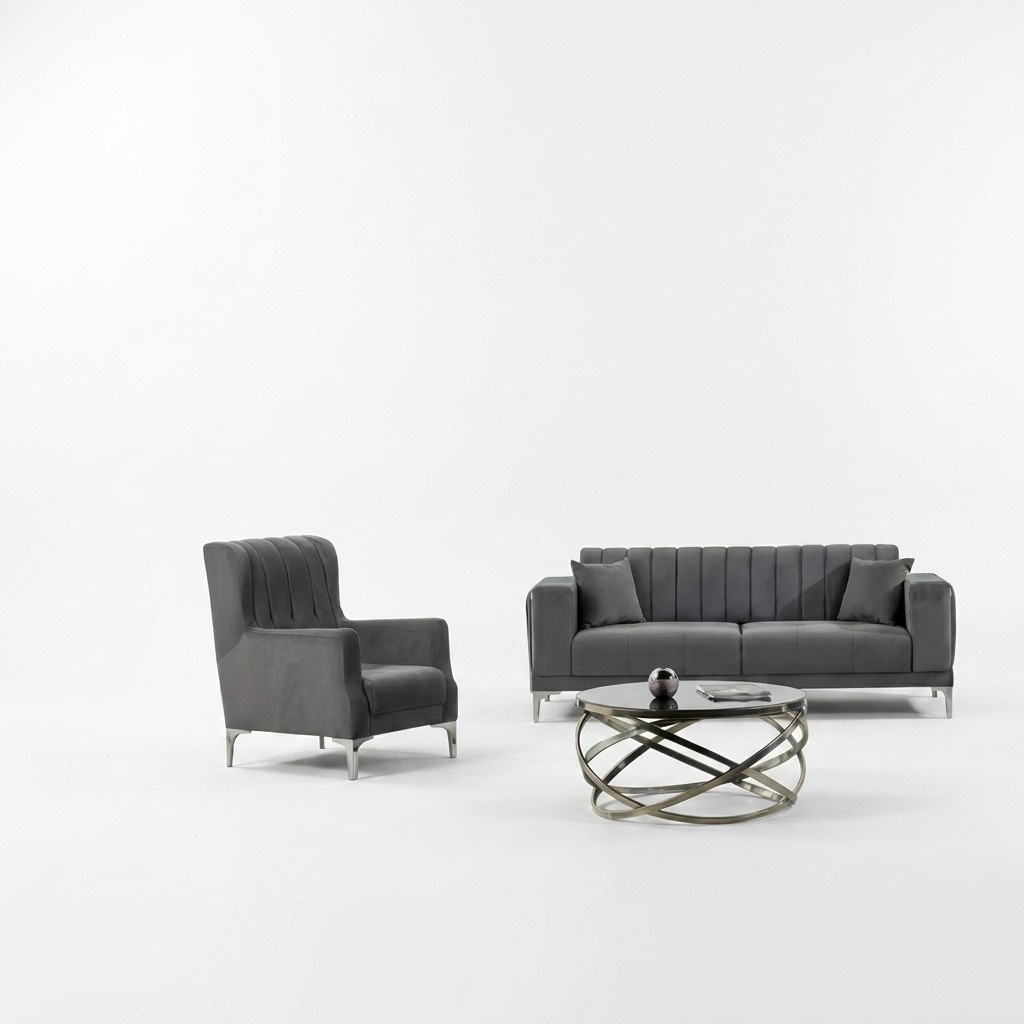 Sofa 3-Sitzer Wohnzimmer-Set Relaxgarnitur Komplettsofa Couch Lounge-Garnitur