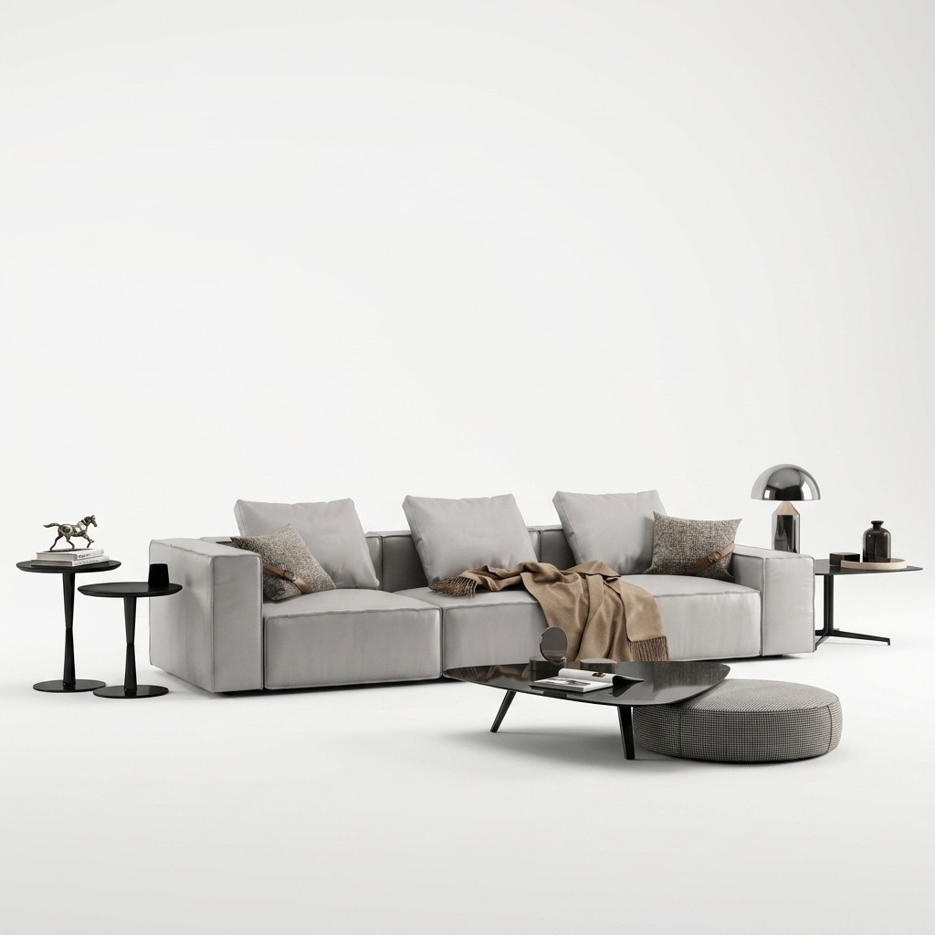Sofa 4 Sitzer Big XXL Couch Sofas Couchen Wohnzimmer Design Viersitzer Leder