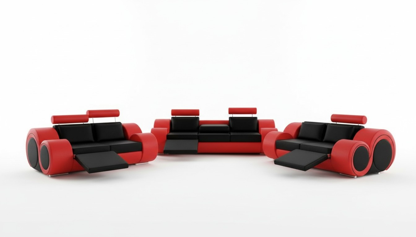 Sofa BERLIN Polster Couch Garnitur 3+2 Sitz Designer Sofa Ledersofa mit USB Neu