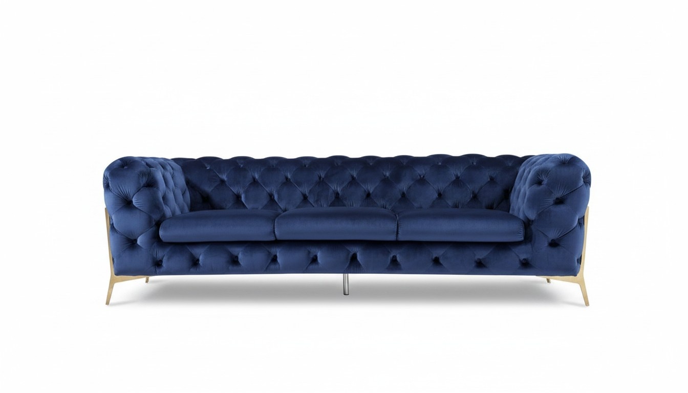 Sofa Chesterfield Couch Polster XXL Garnitur Textil 3+3 designer Couchen