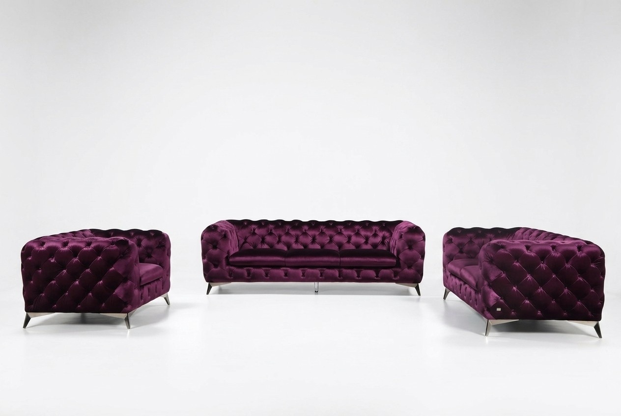 Sofa Chesterfield Couch Polster XXL Big Garnitur Textil 3+2+1 designer itur Textil 3+2+1 designer Couchen
