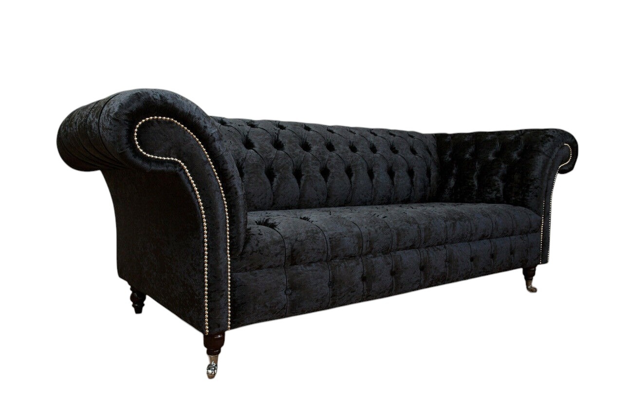 Sofa Chesterfield Original Polster Couch Microfaser Sofas Couchen Neu Webstoff