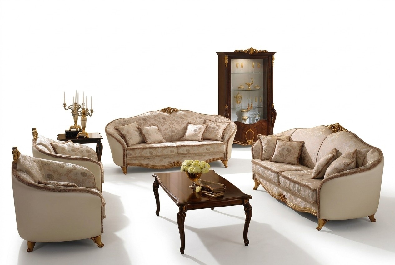 Sofa Couch 3 Sitzer ohne 2+1 Designer Möbel Klassische Barock Rokoko