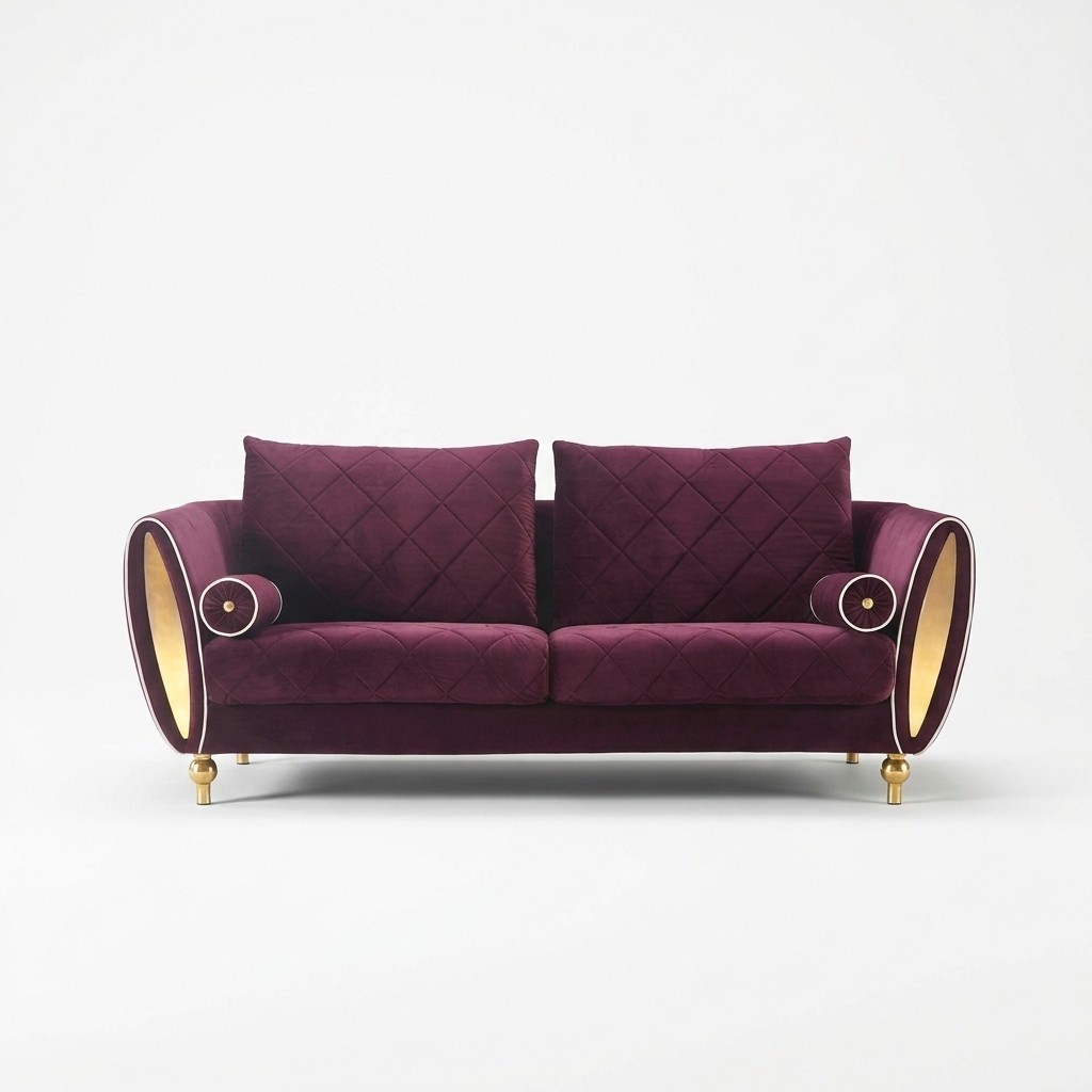 Sofa Couch Polster 2 Sitzer Sofas Couchen Sitz Garnituren Design Club Samt Stoff