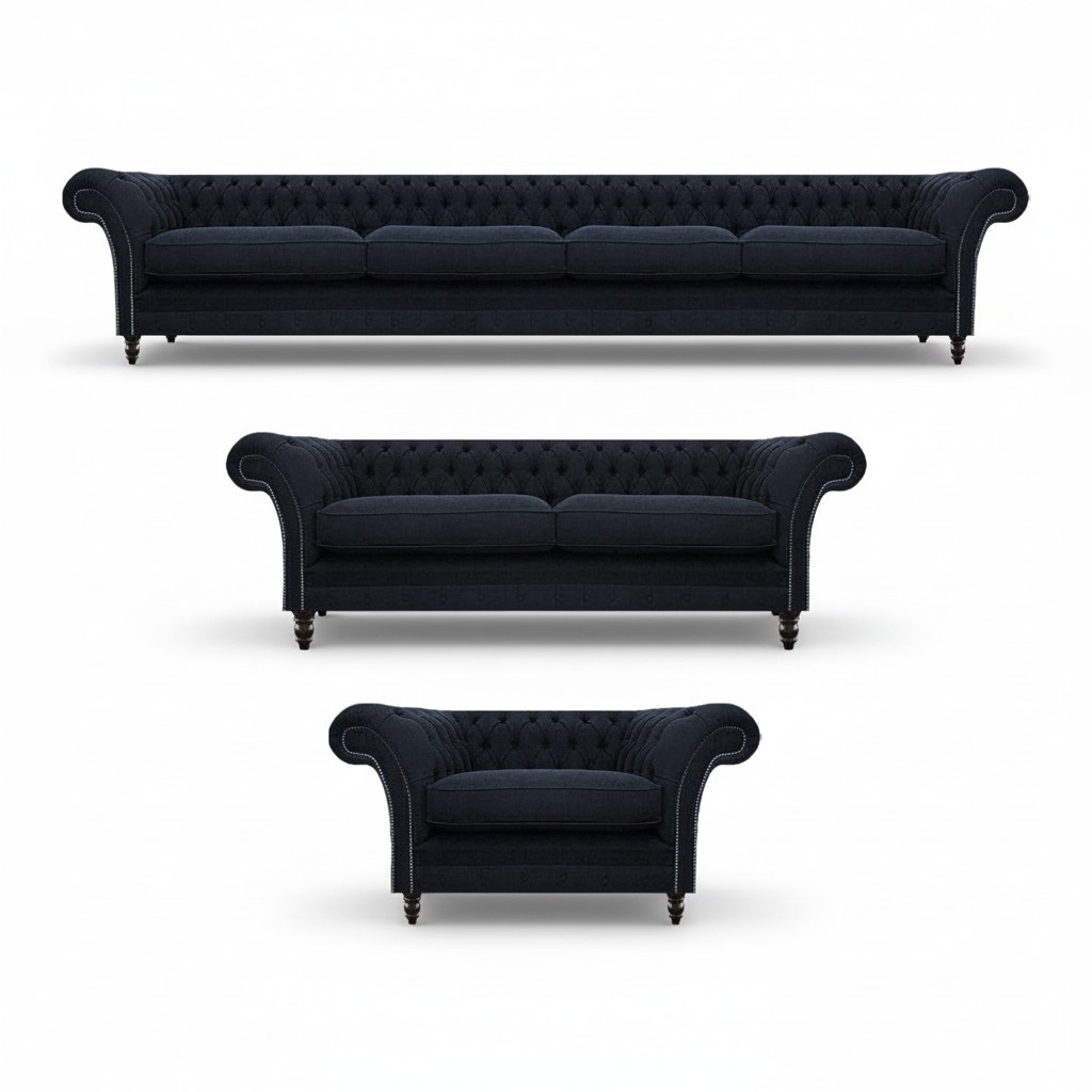 Sofa Couch Polster Garnitur Sofagarnitur Moderne Couchen Set 3tlg Chesterfield